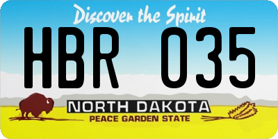 ND license plate HBR035