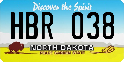 ND license plate HBR038