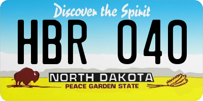 ND license plate HBR040