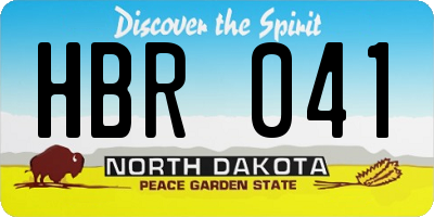 ND license plate HBR041