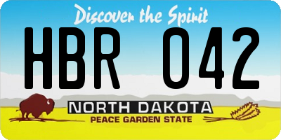 ND license plate HBR042