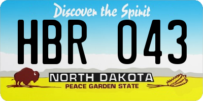 ND license plate HBR043