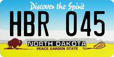 ND license plate HBR045