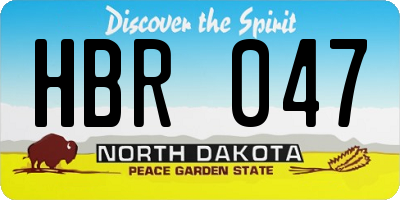 ND license plate HBR047