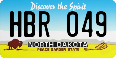 ND license plate HBR049