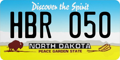 ND license plate HBR050