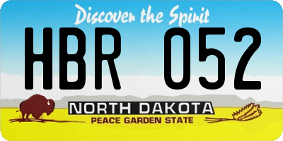 ND license plate HBR052