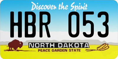 ND license plate HBR053