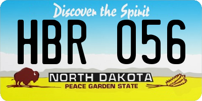 ND license plate HBR056