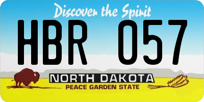 ND license plate HBR057