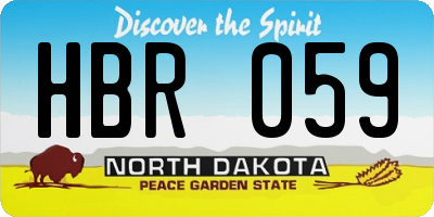 ND license plate HBR059