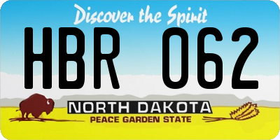 ND license plate HBR062