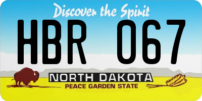 ND license plate HBR067