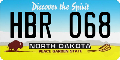 ND license plate HBR068