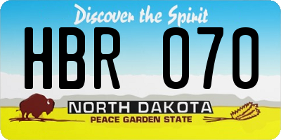 ND license plate HBR070