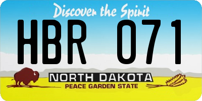 ND license plate HBR071