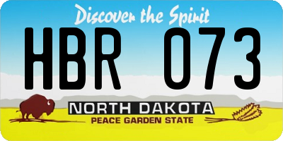 ND license plate HBR073