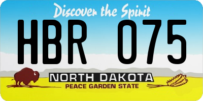 ND license plate HBR075