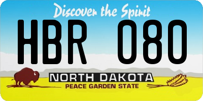ND license plate HBR080