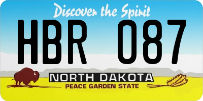 ND license plate HBR087