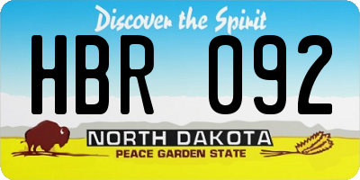 ND license plate HBR092