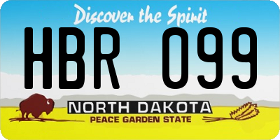 ND license plate HBR099