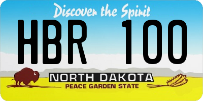 ND license plate HBR100