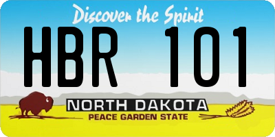 ND license plate HBR101