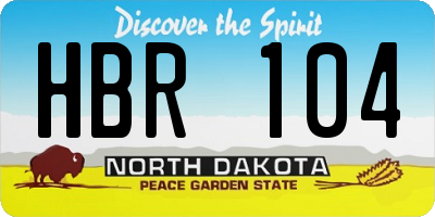 ND license plate HBR104