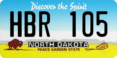 ND license plate HBR105