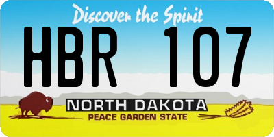 ND license plate HBR107