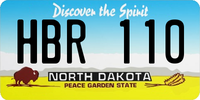 ND license plate HBR110