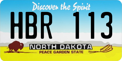 ND license plate HBR113