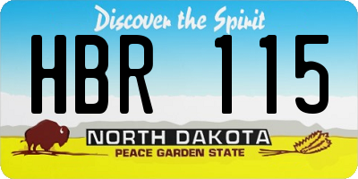 ND license plate HBR115