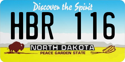 ND license plate HBR116