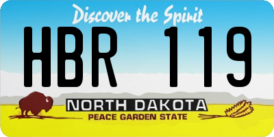 ND license plate HBR119