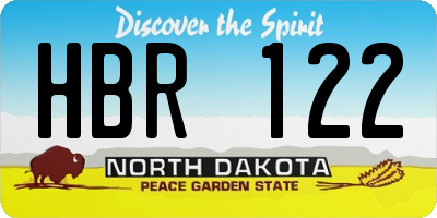 ND license plate HBR122