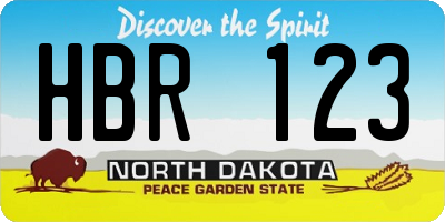 ND license plate HBR123