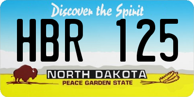 ND license plate HBR125