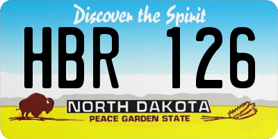 ND license plate HBR126