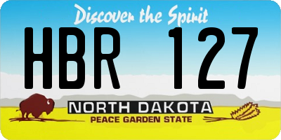 ND license plate HBR127