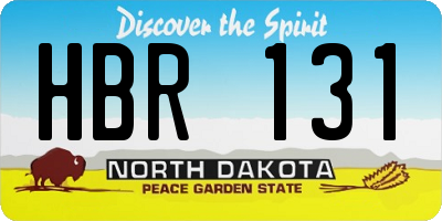 ND license plate HBR131