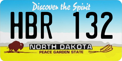 ND license plate HBR132