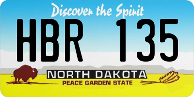 ND license plate HBR135