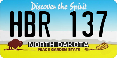 ND license plate HBR137