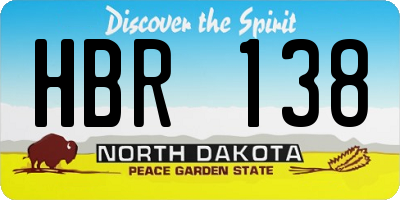 ND license plate HBR138