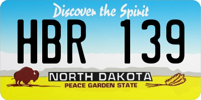 ND license plate HBR139