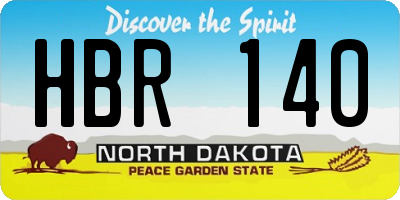 ND license plate HBR140