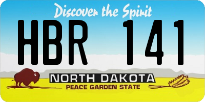 ND license plate HBR141