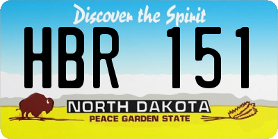 ND license plate HBR151